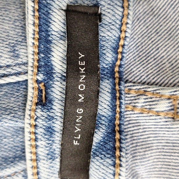 Flying Monkey Streetwear High Rise Super Flare Asymmetrical Button Fly Jeans- 30 - Picture 9 of 15